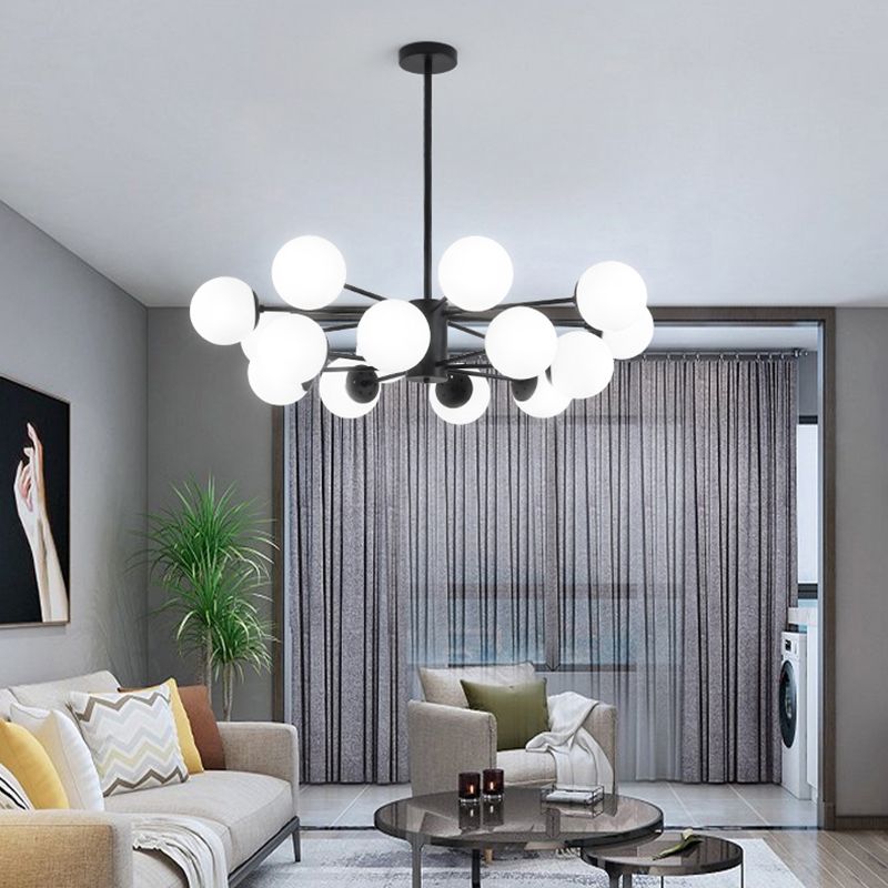Candelera de globo contemporánea Luz de colgante de vidrio liviano Luz de colgante de vidrio para sala de estar