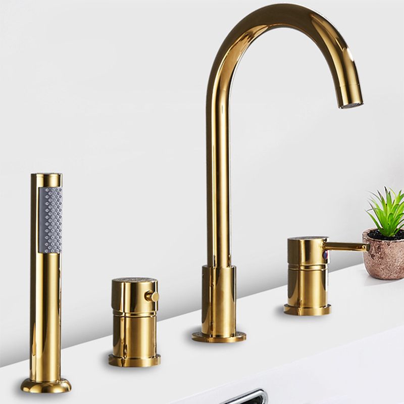 Deck Mounted Metal Roman Tub Faucet Low Arc Roman Tub Faucet Set