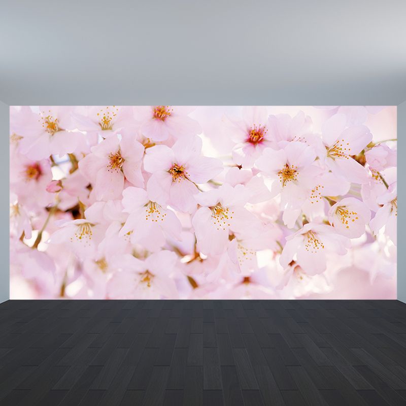 Pink Cherry Petal Mural Wallpaper Flower Contemporary Stain Resistant Wall Decor