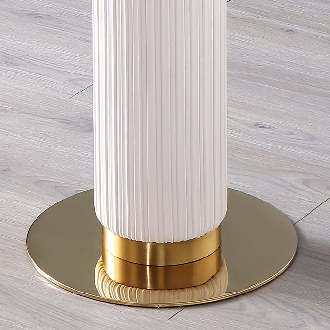 Metal Traditional Luxury Dining Table Sintered Stone Dining Table with Pedestal