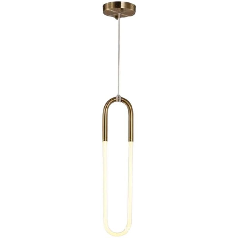 Gold Round Shape LED Pendant Lamp Modern Minimalist Metal Hanging Lamp for Living Room