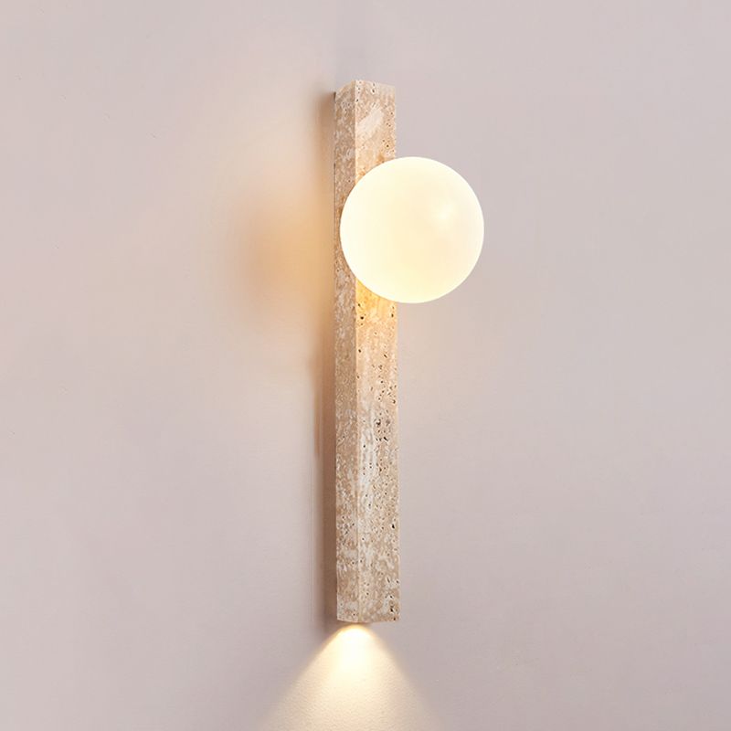 Contemporary Stone Shade Wall Sconce Lighting Linear Shape Wall Lamp for Bedroom