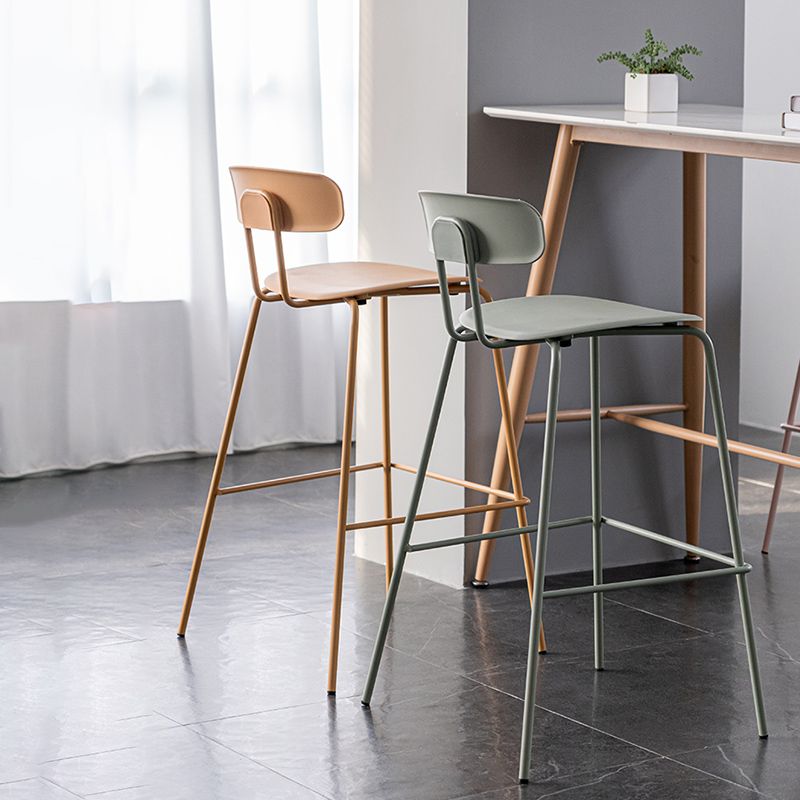 Scandinavian Milk Tea Shop Footrest Stool Matte Finish Iron Bar Stool