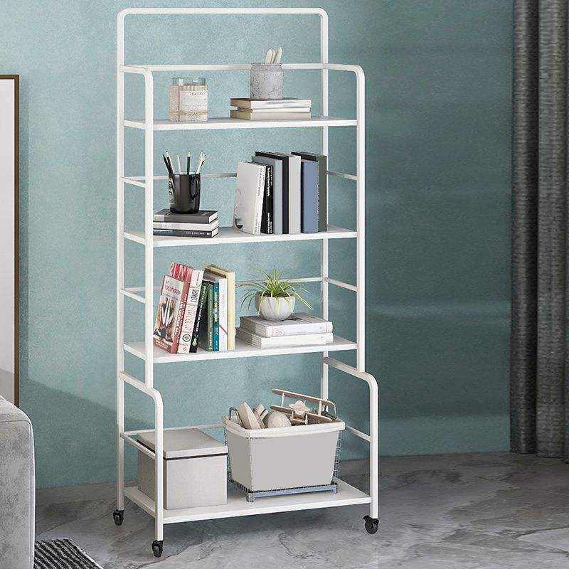 Etagere Iron Bookshelf Open Back Modern Bookcase With Rectangular Shelves