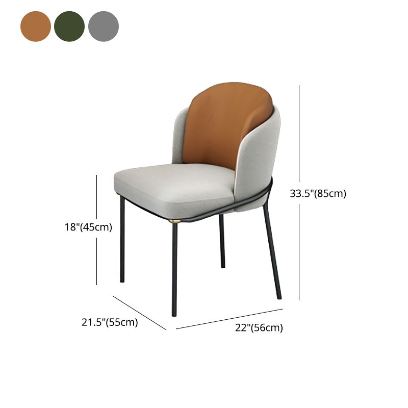 Industrial Style Side Chair Upholstered Armless Dining Chair for Dining Room