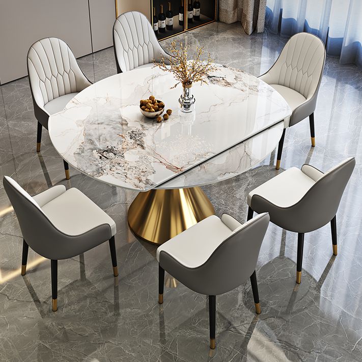 Contemporary 1/2/5/7 Pieces Furniture Round Stone Dining Set for Home
