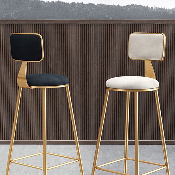 Glam Gold Legs Bar Stools Living Room Upholstered Counter Chair