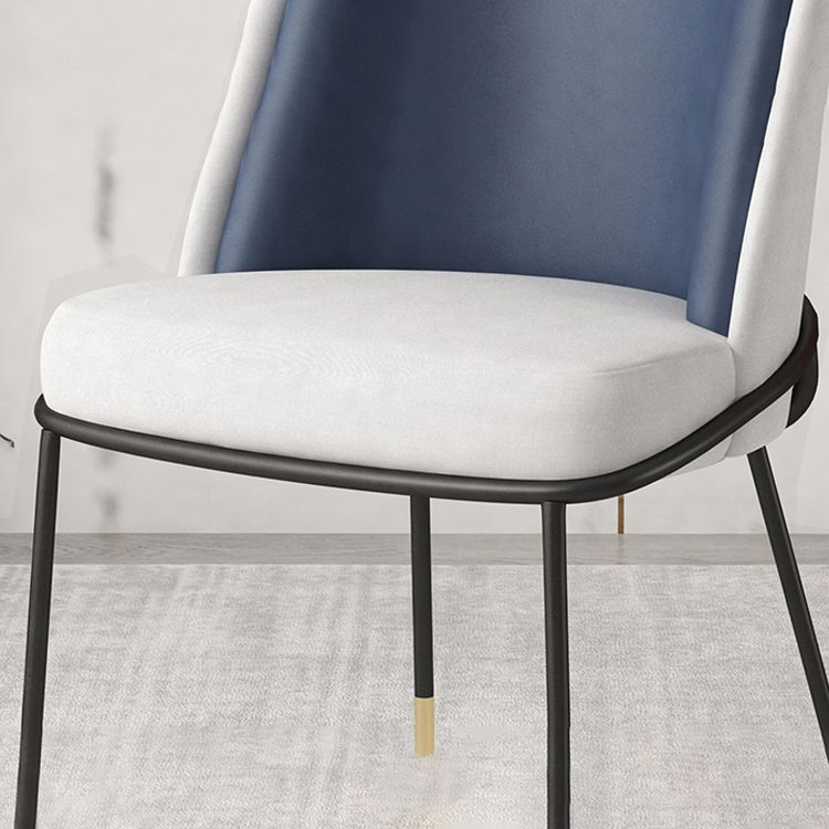 Silla sin brazos tapizada silla de comedor de metal de estilo nórdico para uso en restaurantes