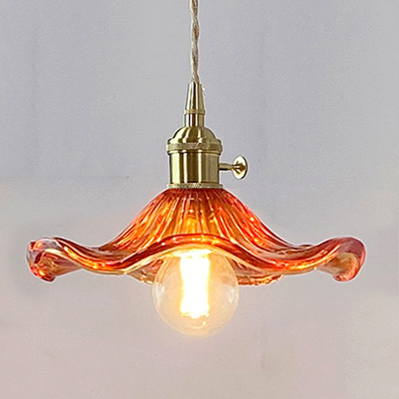 Luce a sospensione industriale a 1 luci di vetro appeso al soffitto per sala da pranzo