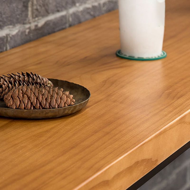 Rectangular Bar-height Table Wood Top Bistro Pub Table with Black Base