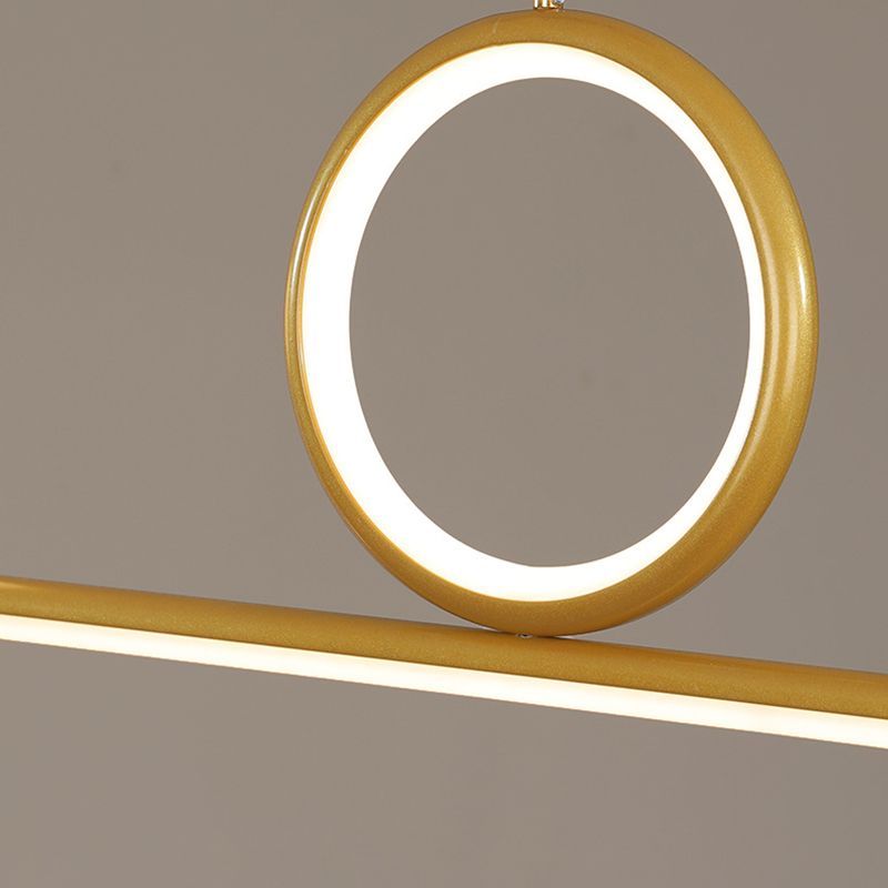 Nordic Metal Island Light Gold Geometric 4 Lights Island Pendant for Dining Room