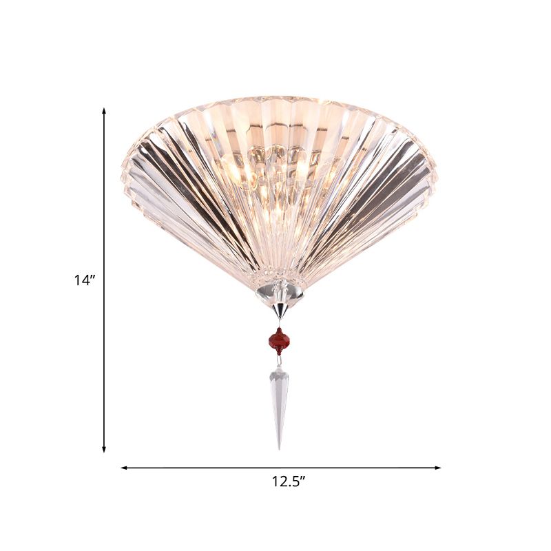 Luz montada en el techo cónica simple 3/4 luces Iluminación empotrada de cristal facetado transparente para pasillo