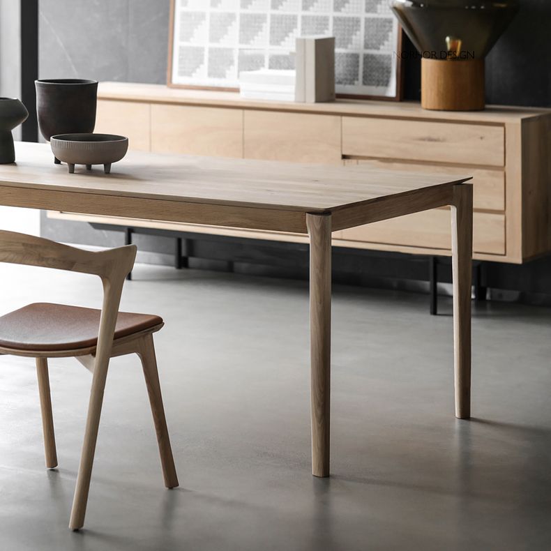Rectangle Kitchen Dining Table Pine Solid Wood Table Modern with 4 Legs