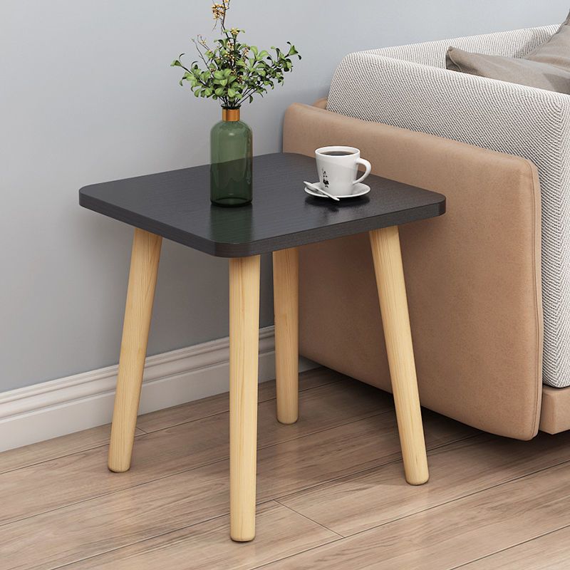 16.5"Tall Square End Table Black/white/brown Wood 4 Legs Side Table