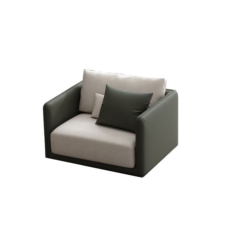 Faux Leather Sofa Sofa 37.40" D x 31.49" H Square Arm Sofa for Living Room
