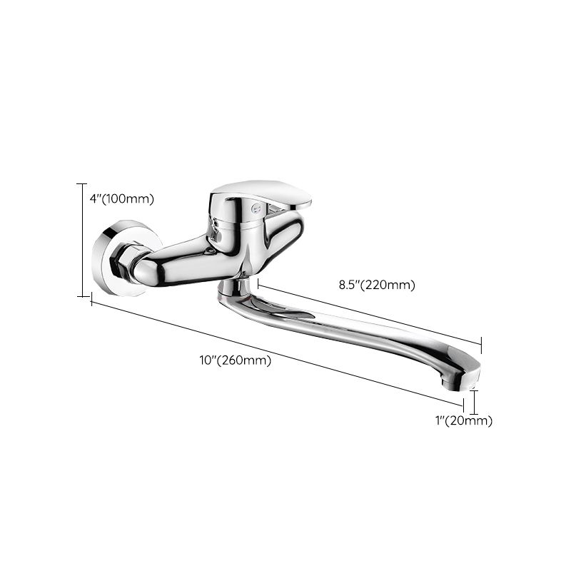 Contemporary Kitchen Bar Faucet Swivel Spout Wall Mounted Kitchen Faucet