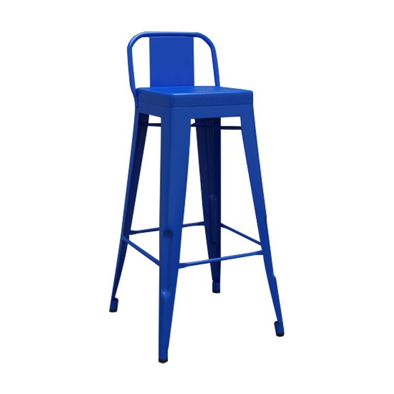 Contemporary Metal Barstool Low Back Counter Stool with Iorn 4 Legs