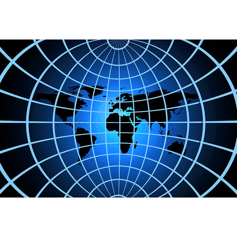 Simple Map Illustration Mural Stain Resistant for Dining Room Wall Decor, Made to Measure