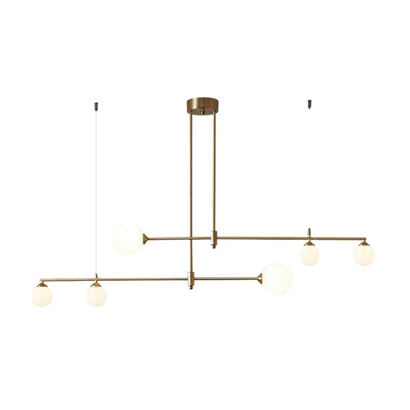 Glass Linear Hanging Lamp Kit Modern Hanging Island Lights for Dining Room