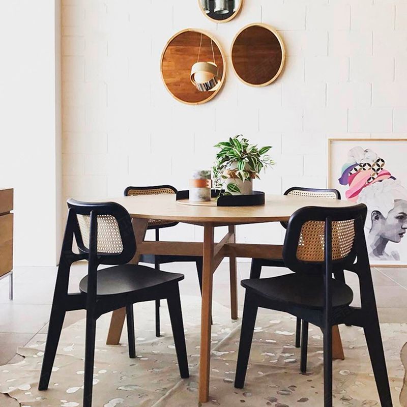 Traditional Solid Wood Side Chair Open Back Dining Side Chair