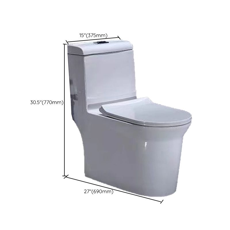 Contemporary White Flush Toilet Floor Mounted Toilet Bowl for Washroom