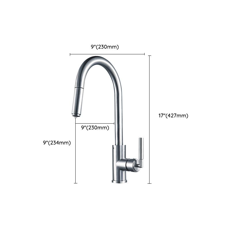 Modern Style Kitchen Faucet Copper Pull Down Lever Handle Kitchen Faucet