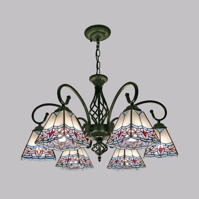Piramide ombra lampadario a sospensione in vetro colorato vetro tradizionale luce sospesa per sala da pranzo