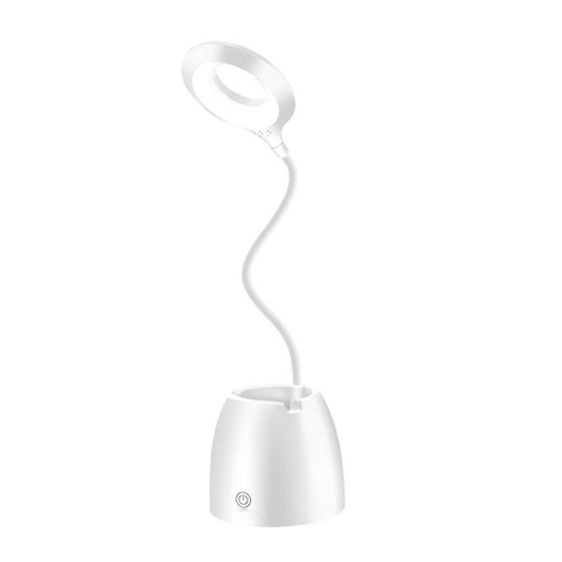 Lampada da tavolo moderna con porto USB a 1 luccio di plastica circolare luce per dormitorio