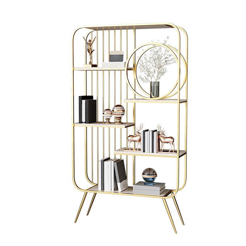 Metal Open Back Bookshelf Standard Shelves Included Bookcase for Study Room