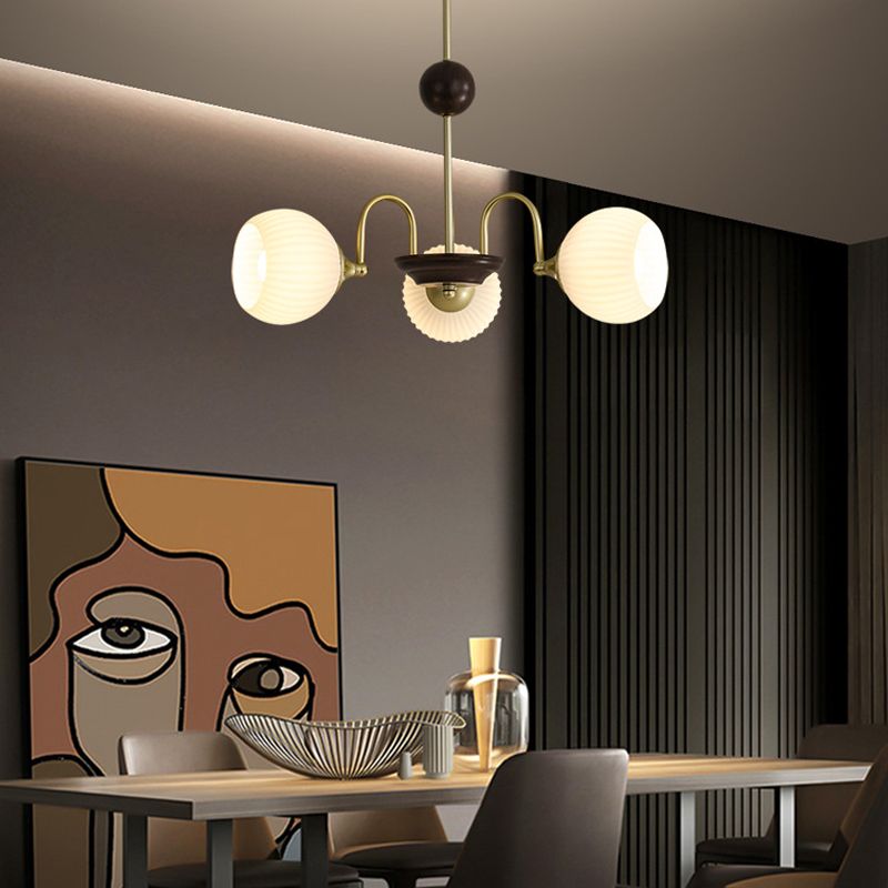 Contemporary Nordic Hanging Light Globe Glass Chandelier for Living Room