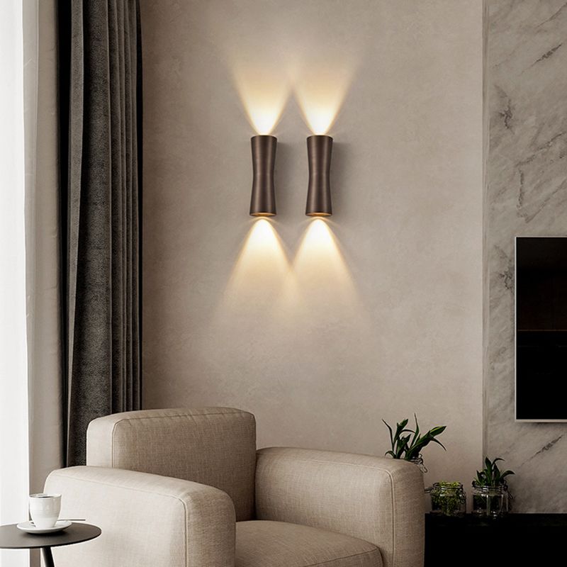 2 Light Metal Wall Sconce Postmodern Wall Mounted Light Fixture for Living Room