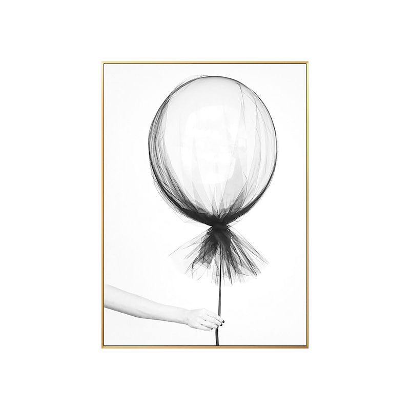 Canvas White Painting Minimalism Style Balloon Pencil Wall Art Decor, Multiple Sizes