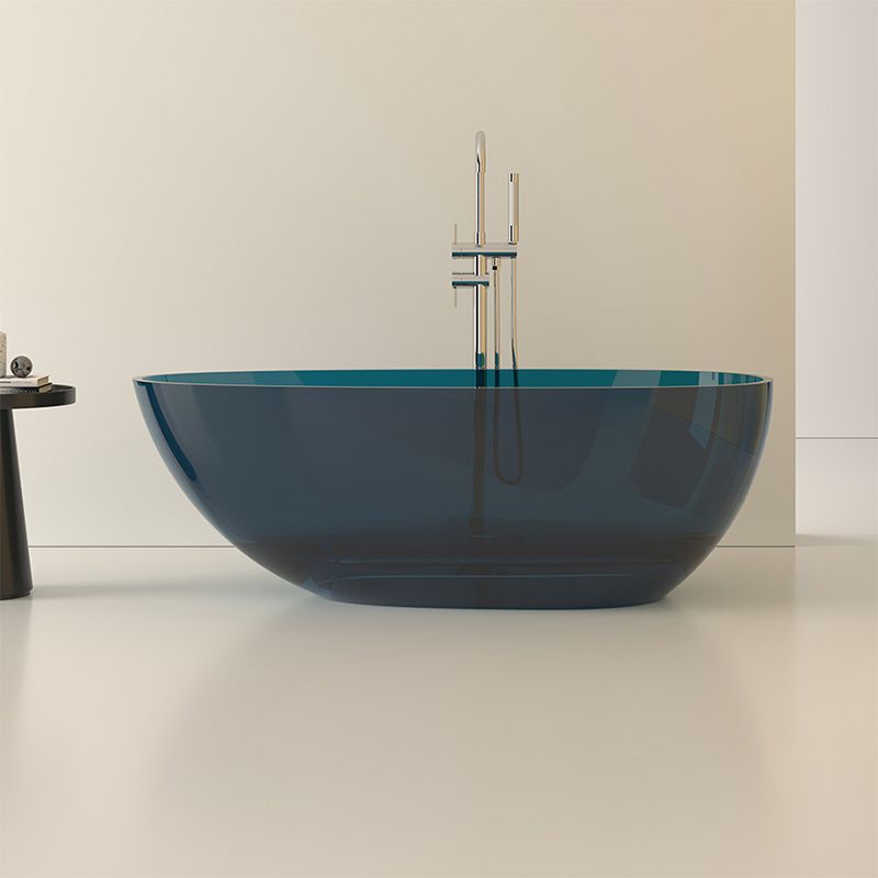 Modern Acrylic Oval Bathtub Soaking Freestanding Center Bathtub