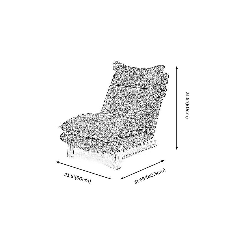 Linen Convertible Chair 23.62" L x 31.69" W x 31.49" H Adjustable Chair for Living Room