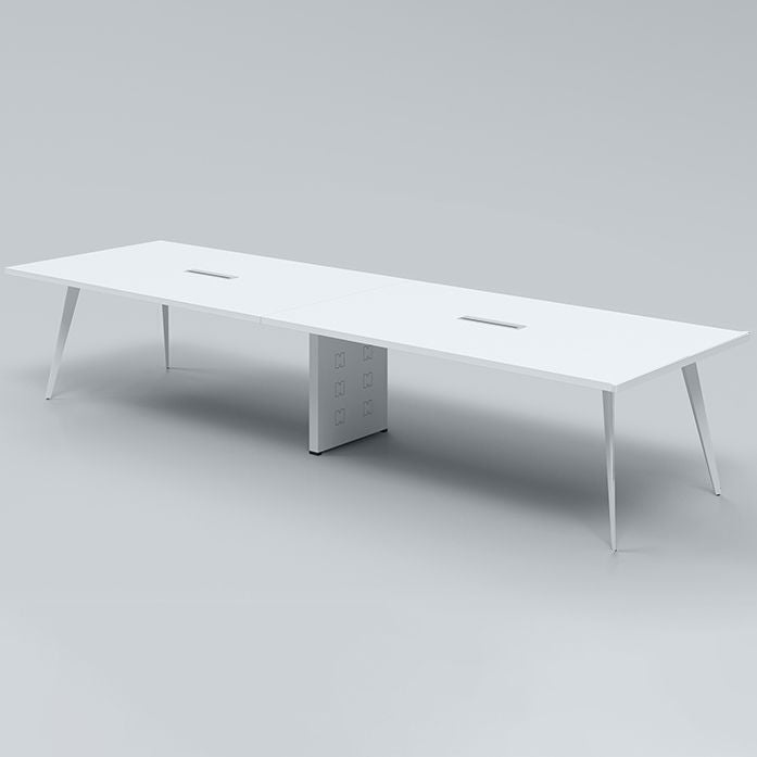 Contemporary Rectangle Dining Table Solid Wood Top Indoor Table with 4 Legs