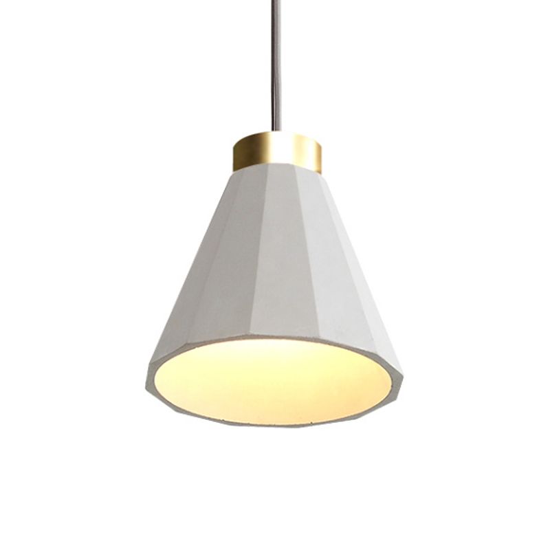 Iluminación colgante de tono de sombra en forma de cono de 8.5 "/9.5" Cemento industrial de cemento industrial 1 Luz de techo colgante de gris claro