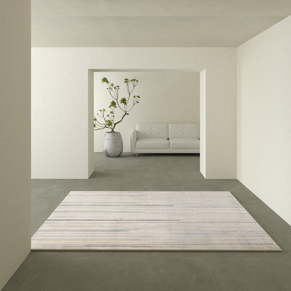 Freizeit Teppich Teppich Moderner Streifenmuster Teppich Polyester Waschbar Teppich mit Rutsch-Rücken