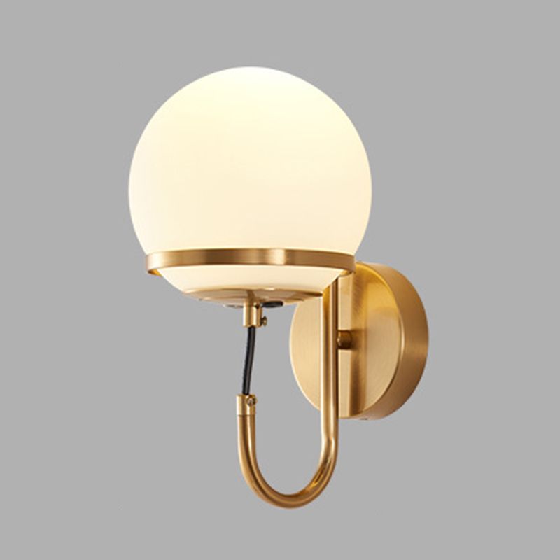 Global Wall Lighting Modern Glass 1 Light Rustic Wall Sconces in Gold