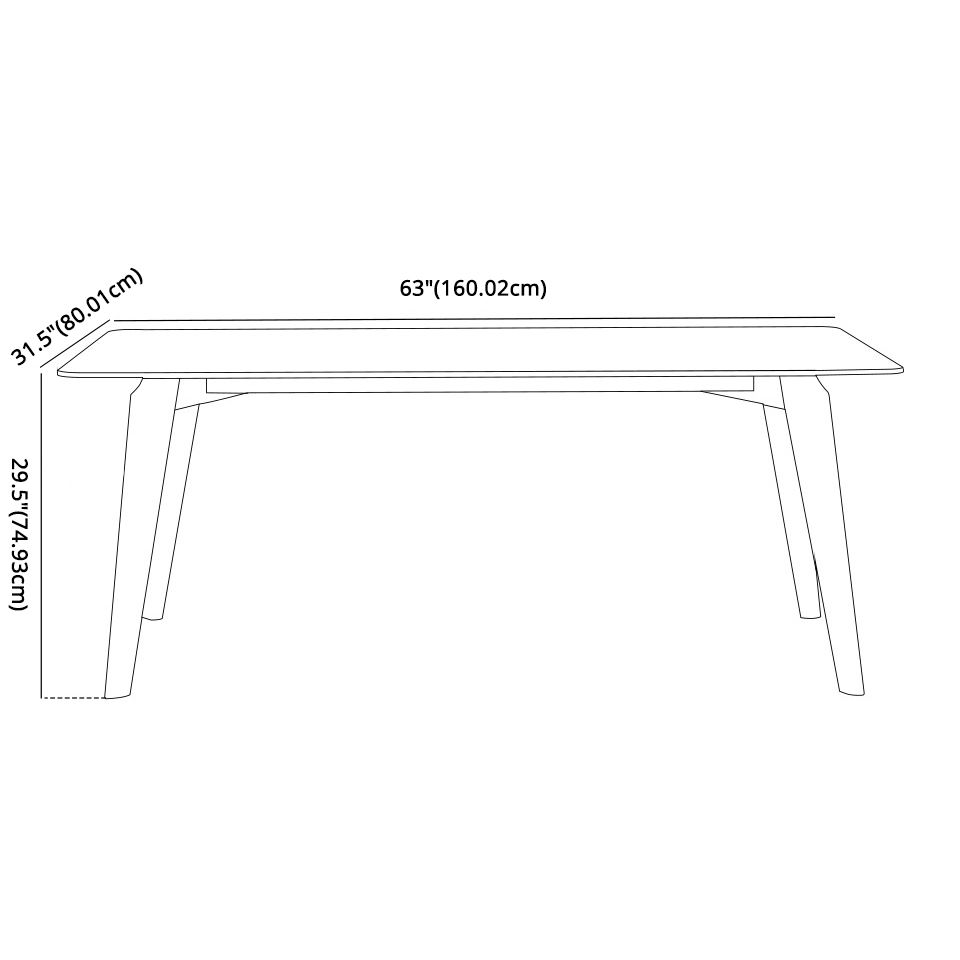 Modern Style Sintered Stone Dining Table with Grey Table and 4 Solid Wood Legs Base for Home Use