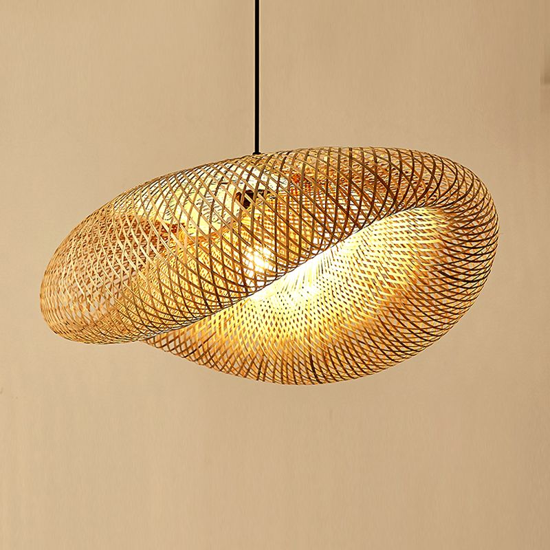 Bamboo Art Hanging Light Contemporary Household Pendent Lighting Fixture for Dining Room