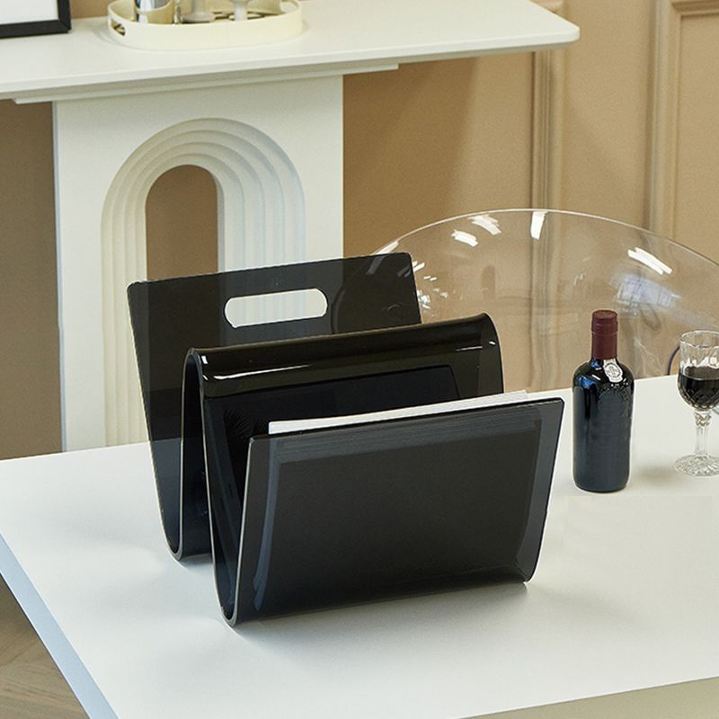 Contemporary Antique Finish Shelf Bookshelf Acrylic Geometric Bookcase