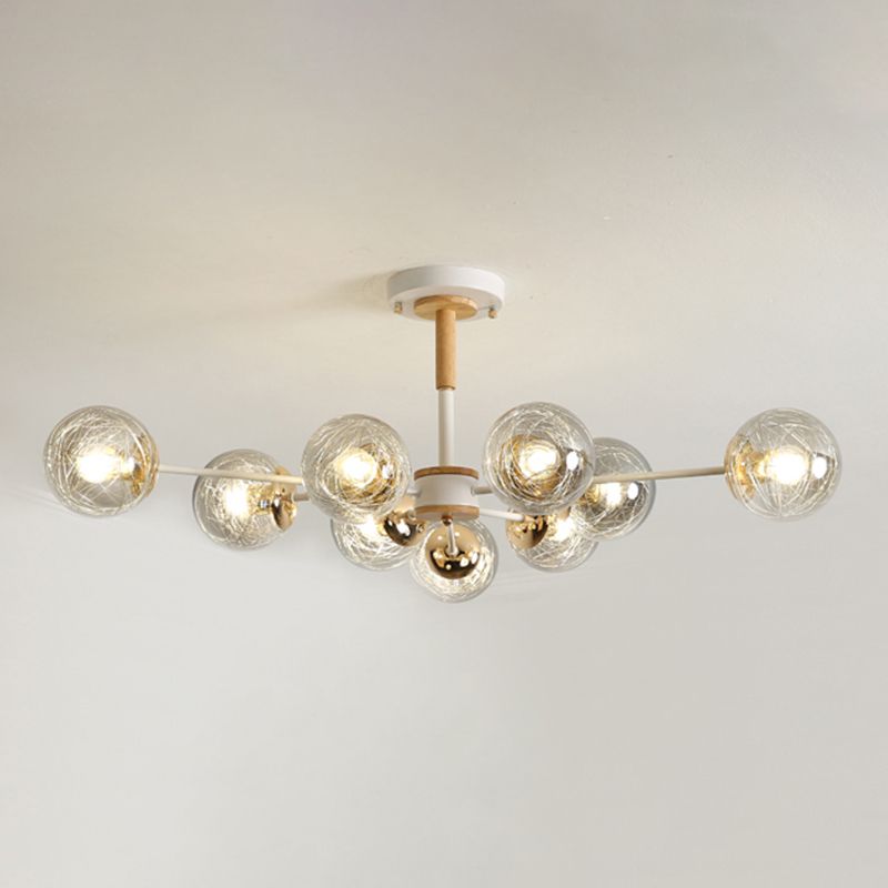 Glass Modern Chandelier Lighting Minimalistic Suspension Light for Dining Room