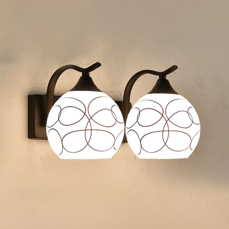Metalen bol vorm muurlicht Noordse stijl muur sconce met glas voor woonkamer