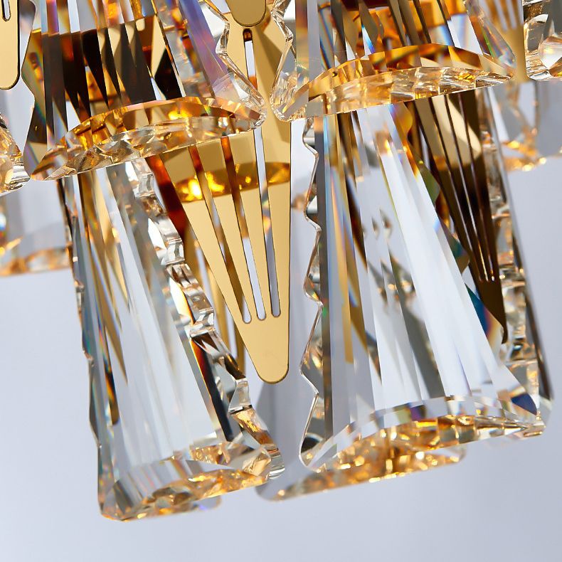 Modern Lighting Chandelier Geometric Island Lamps Crystal 10 Light Island Lights in Gold Finish