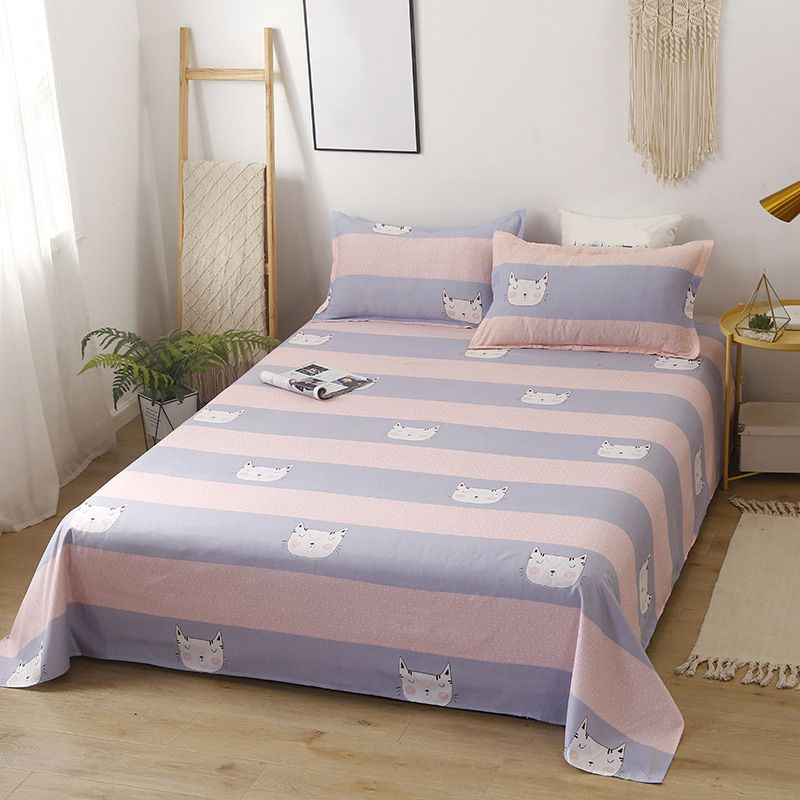 Polyester Bed Sheet No Theme Fitted Sheet Standard Deep Pocket Sheet