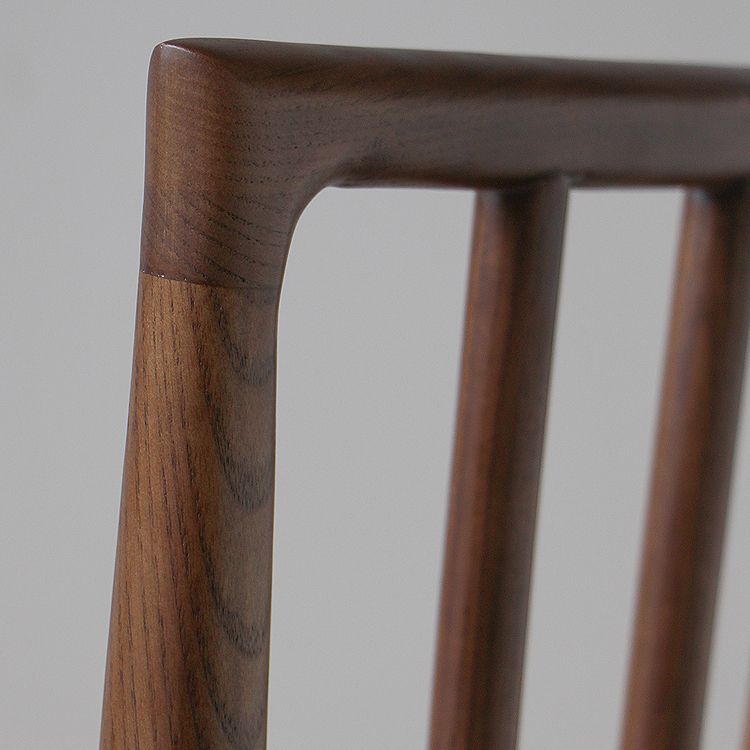 Sillas de comedor de madera de estilo moderno, respaldo de listones, silla lateral apilable para cocina