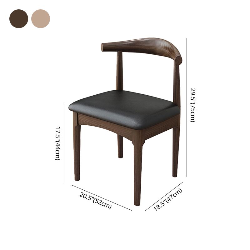 Silla de comedor de estilo tradicional, silla individual lateral sin brazos de cocina con patas de madera