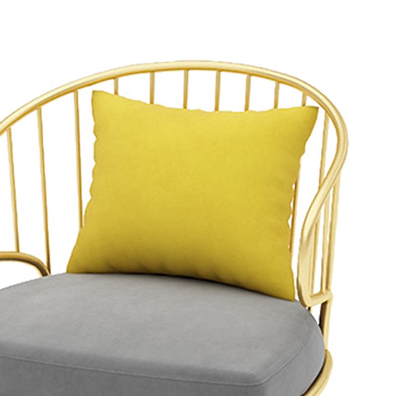 Contemporary Kitchen Dining Armchair Metal Side Dining Chairs in Gold