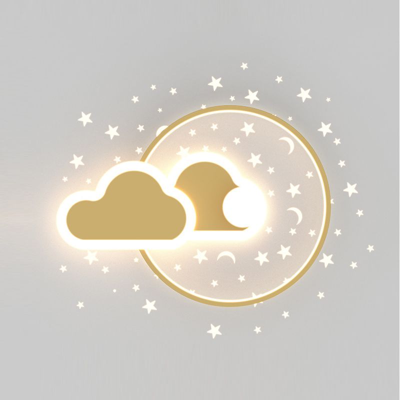 Lámpara de caricatura de lámparas LED circulares Luz de techo de dormitorio con foco de atención