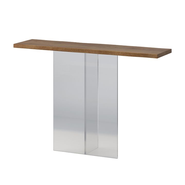 Solid Wood Rectangle Accent Table 31.5-inch Tall End Table with Acrylic Leg